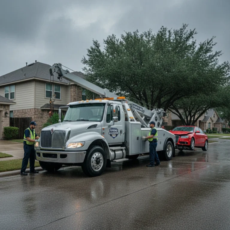 Tow truck at San Antonio impound lot